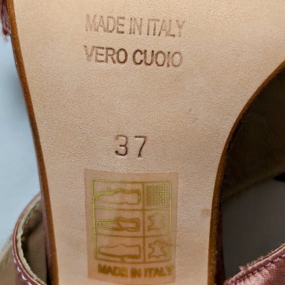 Like New EU 37 Pink Fabric Wedge Heel W/Fabric Flower, Michael Dass - Picture 10 of 10